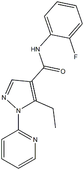 5-ethyl-N-(2-fluorophenyl)-1-(2-pyridinyl)-1H-pyrazole-4-carboxamide Struktur