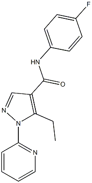 5-ethyl-N-(4-fluorophenyl)-1-(2-pyridinyl)-1H-pyrazole-4-carboxamide Struktur