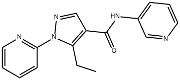 5-ethyl-1-(2-pyridinyl)-N-(3-pyridinyl)-1H-pyrazole-4-carboxamide Struktur