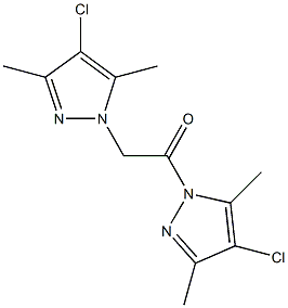 4-chloro-1-[(4-chloro-3,5-dimethyl-1H-pyrazol-1-yl)acetyl]-3,5-dimethyl-1H-pyrazole Struktur