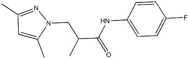 3-(3,5-dimethyl-1H-pyrazol-1-yl)-N-(4-fluorophenyl)-2-methylpropanamide Struktur