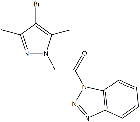 1-[(4-bromo-3,5-dimethyl-1H-pyrazol-1-yl)acetyl]-1H-1,2,3-benzotriazole Struktur