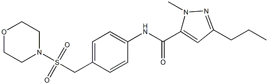 1-methyl-N-{4-[(4-morpholinylsulfonyl)methyl]phenyl}-3-propyl-1H-pyrazole-5-carboxamide Struktur