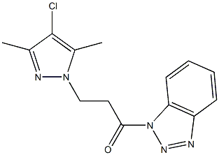 1-[3-(4-chloro-3,5-dimethyl-1H-pyrazol-1-yl)propanoyl]-1H-1,2,3-benzotriazole Struktur