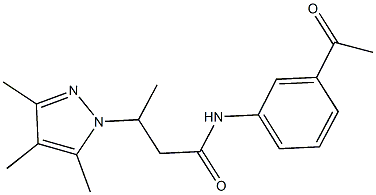 N-(3-acetylphenyl)-3-(3,4,5-trimethyl-1H-pyrazol-1-yl)butanamide Struktur