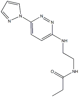 N-(2-{[6-(1H-pyrazol-1-yl)-3-pyridazinyl]amino}ethyl)propanamide Struktur