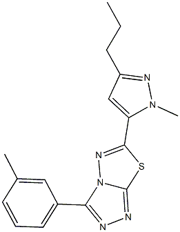 3-(3-methylphenyl)-6-(1-methyl-3-propyl-1H-pyrazol-5-yl)[1,2,4]triazolo[3,4-b][1,3,4]thiadiazole Struktur