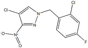 4-chloro-1-(2-chloro-4-fluorobenzyl)-3-nitro-1H-pyrazole Struktur