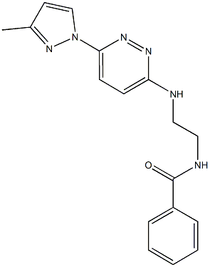 N-(2-{[6-(3-methyl-1H-pyrazol-1-yl)-3-pyridazinyl]amino}ethyl)benzamide Struktur