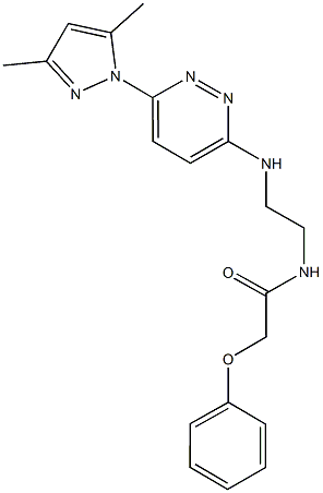 N-(2-{[6-(3,5-dimethyl-1H-pyrazol-1-yl)-3-pyridazinyl]amino}ethyl)-2-phenoxyacetamide Struktur