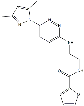 N-(2-{[6-(3,5-dimethyl-1H-pyrazol-1-yl)-3-pyridazinyl]amino}ethyl)-2-furamide Struktur