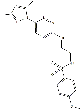 N-(2-{[6-(3,5-dimethyl-1H-pyrazol-1-yl)-3-pyridazinyl]amino}ethyl)-4-methoxybenzenesulfonamide Struktur