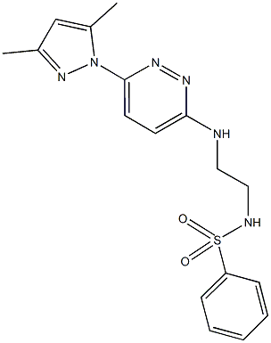 N-(2-{[6-(3,5-dimethyl-1H-pyrazol-1-yl)-3-pyridazinyl]amino}ethyl)benzenesulfonamide Struktur