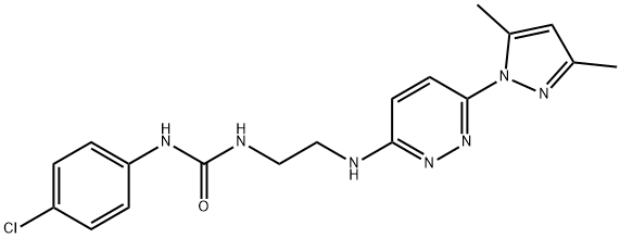 N-(4-chlorophenyl)-N'-(2-{[6-(3,5-dimethyl-1H-pyrazol-1-yl)-3-pyridazinyl]amino}ethyl)urea Struktur