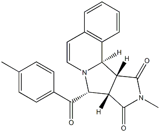 10-methyl-8-(4-methylbenzoyl)-11a,11b-dihydro-8H-pyrrolo[3',4':3,4]pyrrolo[2,1-a]isoquinoline-9,11(8aH,10H)-dione Struktur