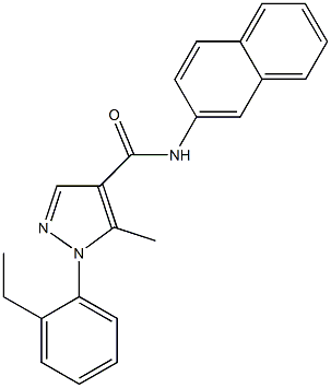 1-(2-ethylphenyl)-5-methyl-N-(2-naphthyl)-1H-pyrazole-4-carboxamide Struktur