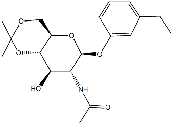 N-[6-(3-ethylphenoxy)-8-hydroxy-2,2-dimethylhexahydropyrano[3,2-d][1,3]dioxin-7-yl]acetamide Struktur