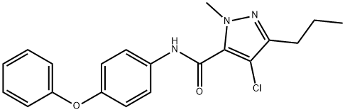 4-chloro-1-methyl-N-(4-phenoxyphenyl)-3-propyl-1H-pyrazole-5-carboxamide Struktur