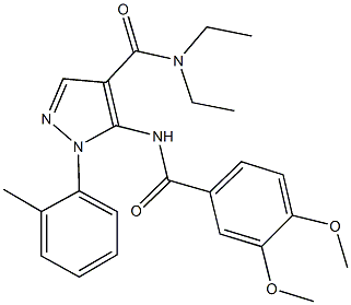 5-[(3,4-dimethoxybenzoyl)amino]-N,N-diethyl-1-(2-methylphenyl)-1H-pyrazole-4-carboxamide Struktur