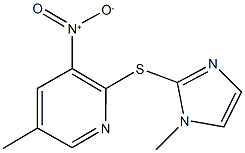 3-nitro-5-methyl-2-[(1-methyl-1H-imidazol-2-yl)sulfanyl]pyridine Struktur