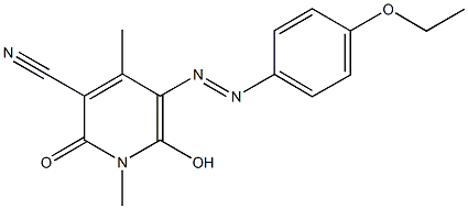 5-[(4-ethoxyphenyl)diazenyl]-6-hydroxy-1,4-dimethyl-2-oxo-1,2-dihydro-3-pyridinecarbonitrile Struktur