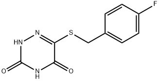 6-[(4-fluorobenzyl)sulfanyl]-1,2,4-triazine-3,5(2H,4H)-dione Struktur