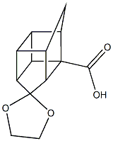 spiro(pentacyclo[5.3.0.0~2,5~.0~3,9~.0~4,8~]decane-10,2'-[1,3]-dioxolane)-2-carboxylic acid Struktur