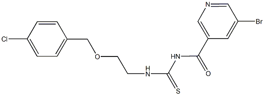 N-[(5-bromo-3-pyridinyl)carbonyl]-N'-{2-[(4-chlorobenzyl)oxy]ethyl}thiourea Struktur