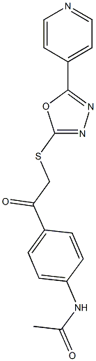 N-[4-(2-{[5-(4-pyridinyl)-1,3,4-oxadiazol-2-yl]sulfanyl}acetyl)phenyl]acetamide Struktur