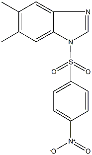 1-({4-nitrophenyl}sulfonyl)-5,6-dimethyl-1H-benzimidazole Struktur