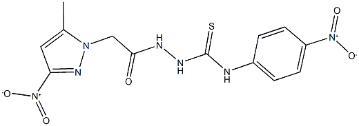 2-({3-nitro-5-methyl-1H-pyrazol-1-yl}acetyl)-N-{4-nitrophenyl}hydrazinecarbothioamide Struktur