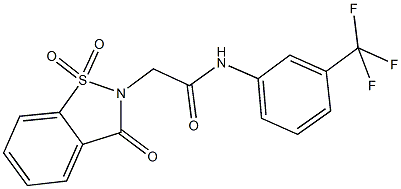 2-(1,1-dioxido-3-oxo-1,2-benzisothiazol-2(3H)-yl)-N-[3-(trifluoromethyl)phenyl]acetamide Struktur