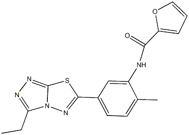 N-[5-(3-ethyl[1,2,4]triazolo[3,4-b][1,3,4]thiadiazol-6-yl)-2-methylphenyl]-2-furamide Struktur