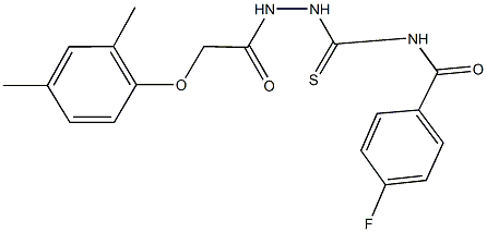 N-({2-[(2,4-dimethylphenoxy)acetyl]hydrazino}carbothioyl)-4-fluorobenzamide Struktur