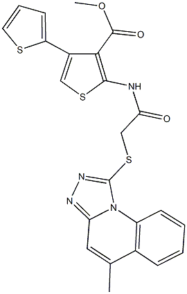 methyl 2-({[(5-methyl[1,2,4]triazolo[4,3-a]quinolin-1-yl)sulfanyl]acetyl}amino)-2',4-bithiophene-3-carboxylate Struktur