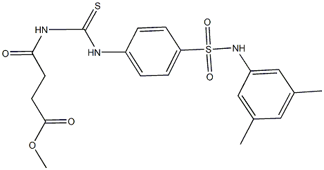 methyl 4-[({4-[(3,5-dimethylanilino)sulfonyl]anilino}carbothioyl)amino]-4-oxobutanoate Struktur