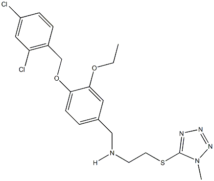 N-{4-[(2,4-dichlorobenzyl)oxy]-3-ethoxybenzyl}-N-{2-[(1-methyl-1H-tetraazol-5-yl)sulfanyl]ethyl}amine Struktur