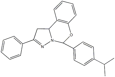 5-(4-isopropylphenyl)-2-phenyl-1,10b-dihydropyrazolo[1,5-c][1,3]benzoxazine Struktur