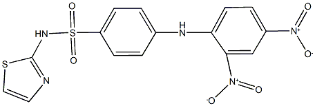 4-{2,4-dinitroanilino}-N-(1,3-thiazol-2-yl)benzenesulfonamide Struktur