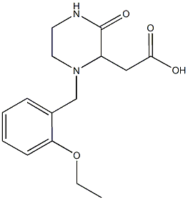 [1-(2-ethoxybenzyl)-3-oxo-2-piperazinyl]acetic acid Struktur