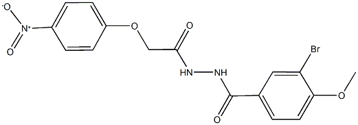 3-bromo-N'-({4-nitrophenoxy}acetyl)-4-methoxybenzohydrazide Struktur