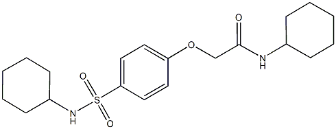 N-cyclohexyl-2-{4-[(cyclohexylamino)sulfonyl]phenoxy}acetamide Struktur