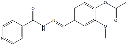 4-(2-isonicotinoylcarbohydrazonoyl)-2-methoxyphenyl acetate Struktur