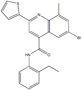 6-bromo-N-(2-ethylphenyl)-8-methyl-2-(2-thienyl)-4-quinolinecarboxamide Struktur