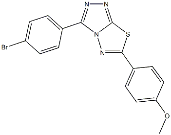 4-[3-(4-bromophenyl)[1,2,4]triazolo[3,4-b][1,3,4]thiadiazol-6-yl]phenyl methyl ether Struktur