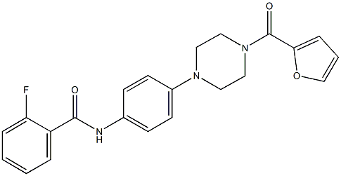 2-fluoro-N-{4-[4-(2-furoyl)-1-piperazinyl]phenyl}benzamide Struktur