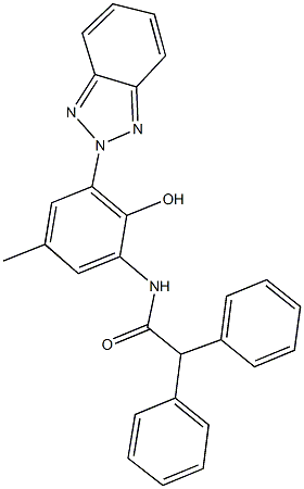 N-[3-(2H-1,2,3-benzotriazol-2-yl)-2-hydroxy-5-methylphenyl]-2,2-diphenylacetamide Struktur