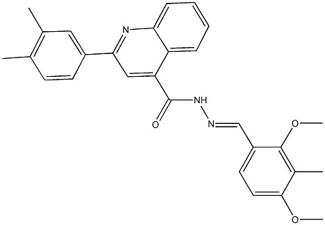 N'-(2,4-dimethoxy-3-methylbenzylidene)-2-(3,4-dimethylphenyl)-4-quinolinecarbohydrazide Struktur