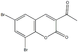 3-acetyl-6,8-dibromo-2H-chromen-2-one Struktur