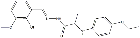 2-(4-ethoxyanilino)-N'-(2-hydroxy-3-methoxybenzylidene)propanohydrazide Struktur